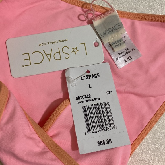 L*SPACE Women's Tommy Bottom Bitsy Cut Bikini Bottom Size L - Picture 3 of 4